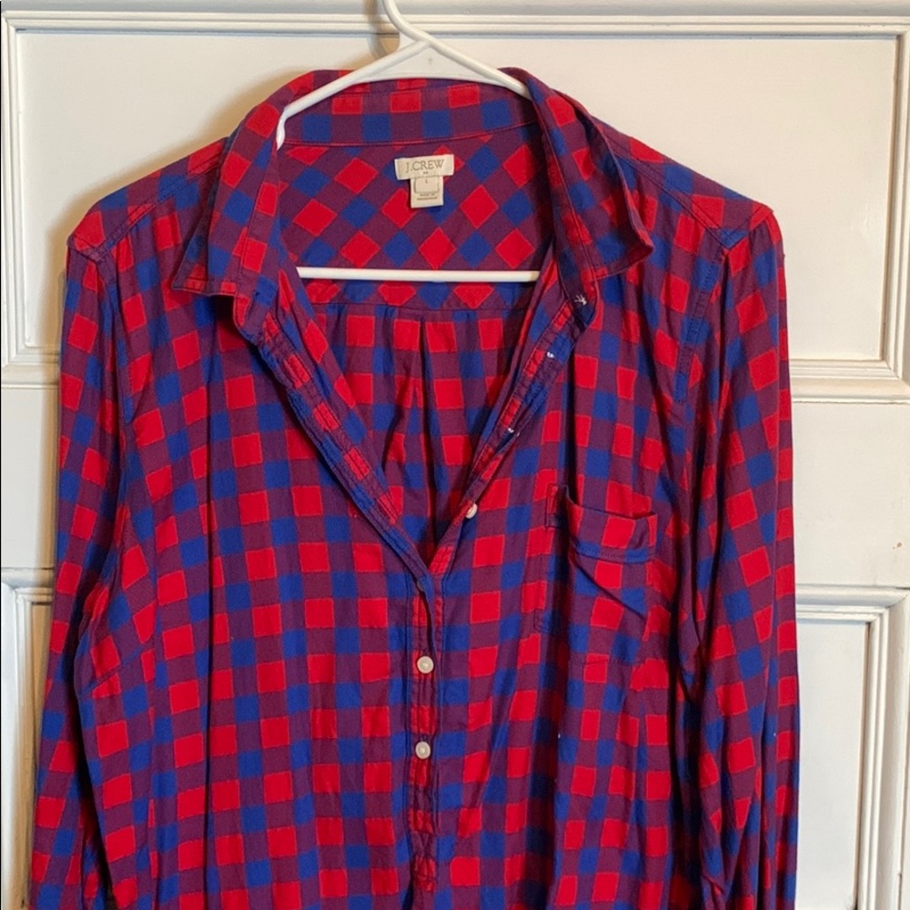 Red and blue check shirt